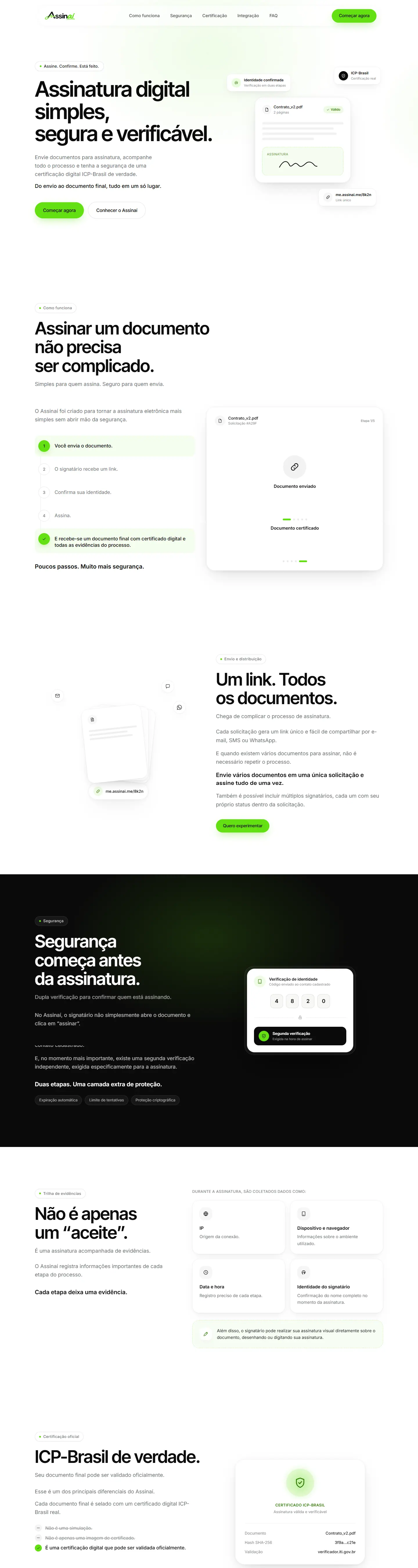 Site Assinaí desenvolvido por Pedro Trindade — versão desktop
