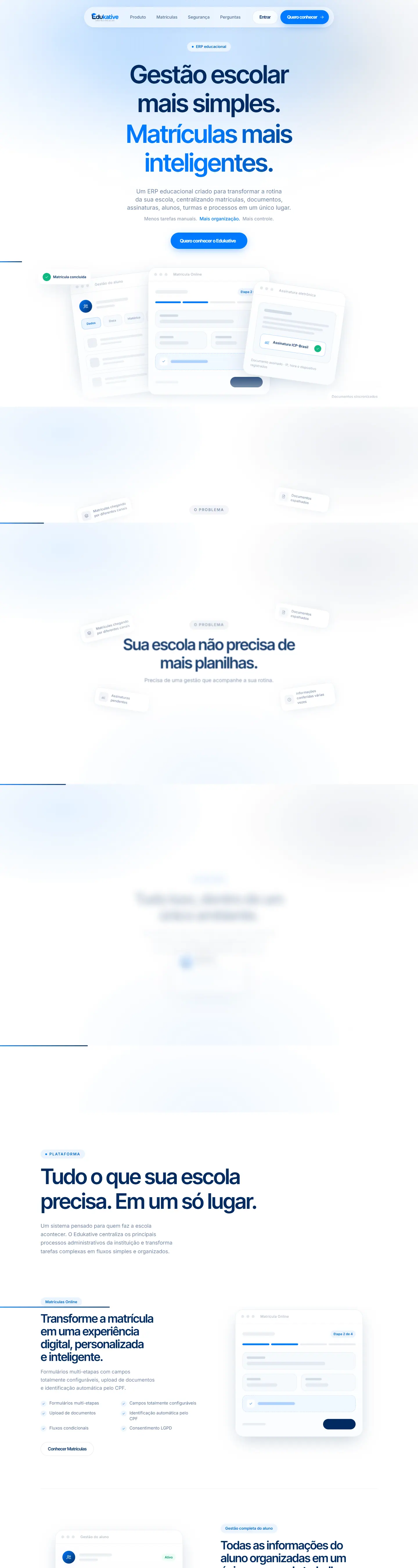 Site Edukative desenvolvido por Pedro Trindade — versão desktop