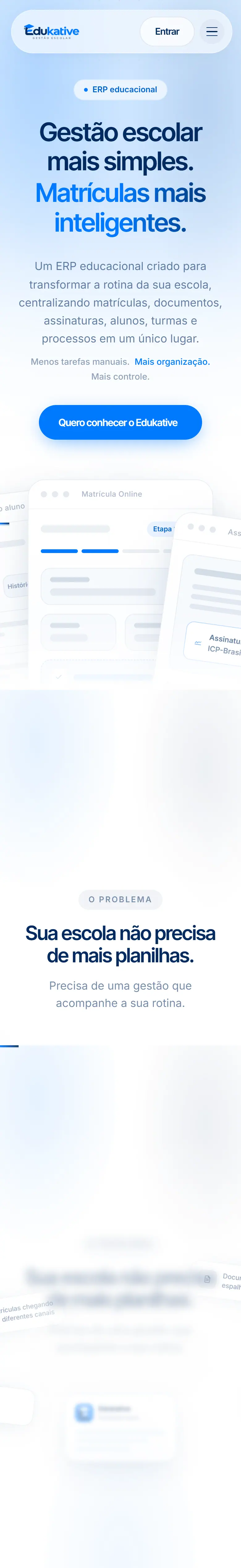 Site Edukative desenvolvido por Pedro Trindade — versão mobile